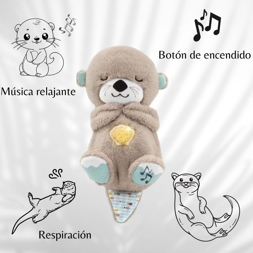 Peluche Nutria que Respira | Ideal para Dormir Bebés | Tamaño Compacto y Suave 🌙 | Con Control