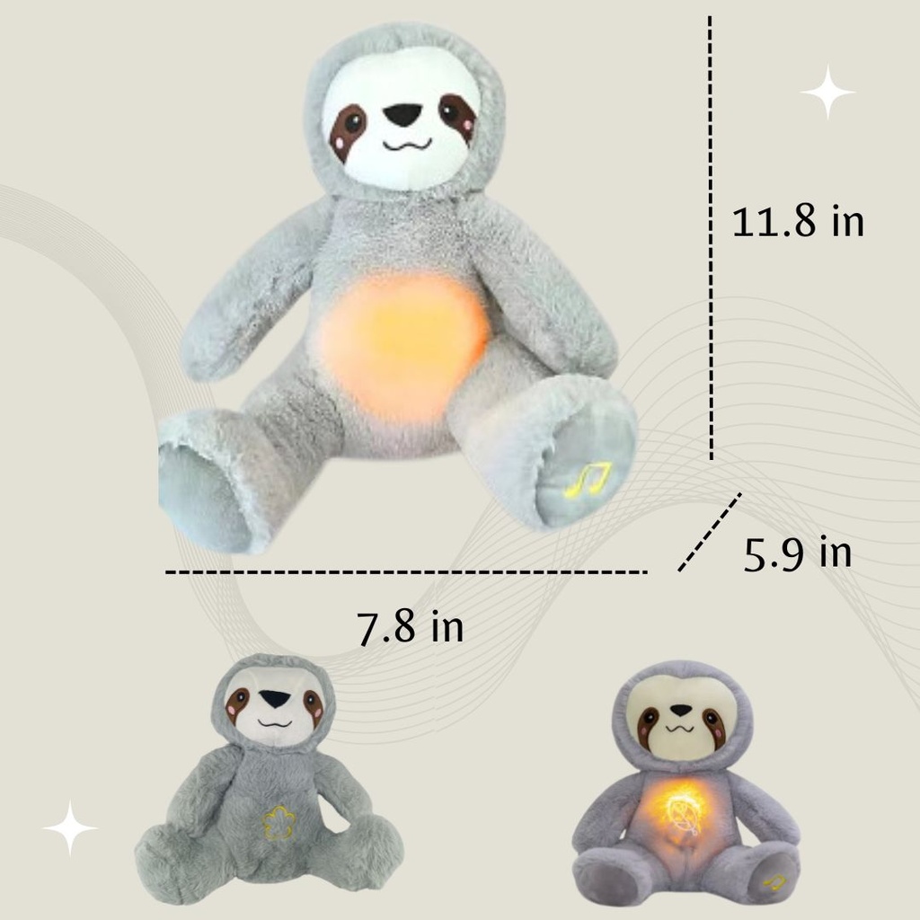 Peluche Oso Perezoso Antiestrés para Bebés y Niños | Suave y Cálido | Modelo 25 cm | Sin Control